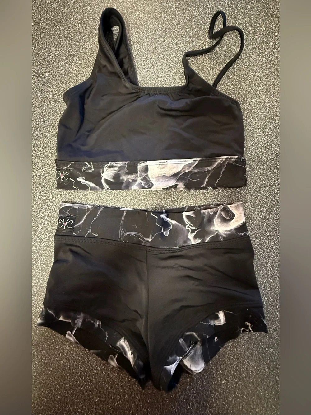 Kandi Kouture Black Marble-Dance Set Size Child X-Large
